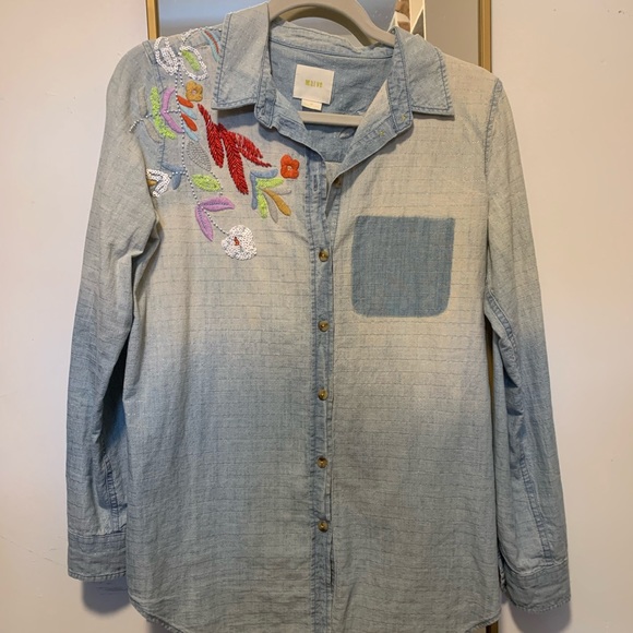 Maeve Tops - Maeve Embellished Button Up Size XS